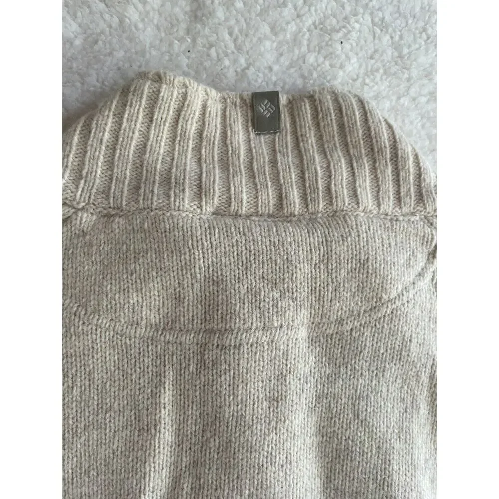 Columbia XCO Wool Sweater Mens XL Beige Color 1/4 Zip Pullover
